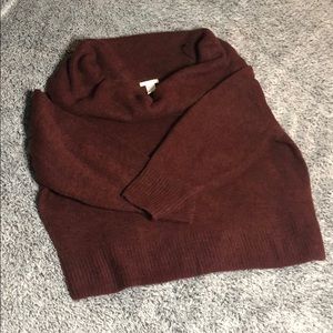 H&M burgundy off shoulder sweater